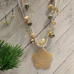 2/$30 Seashell Bead  Necklace & Earrings